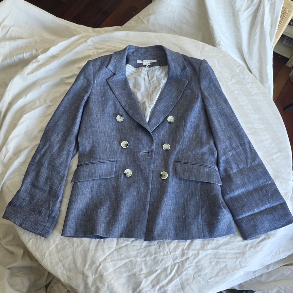 Veronica Beard Blue Kelson Dickey Jacket sz 14 - Picture 7 of 8